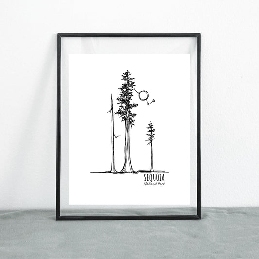 Sequoia National Park, California Continuous Line Print