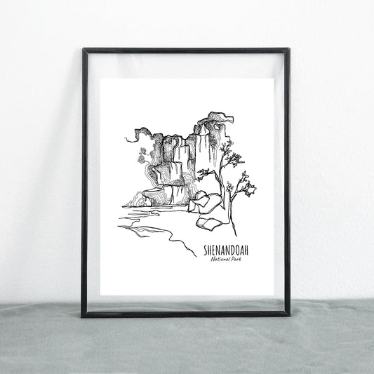 Shenandoah National Park, Virginia Continuous Line Print