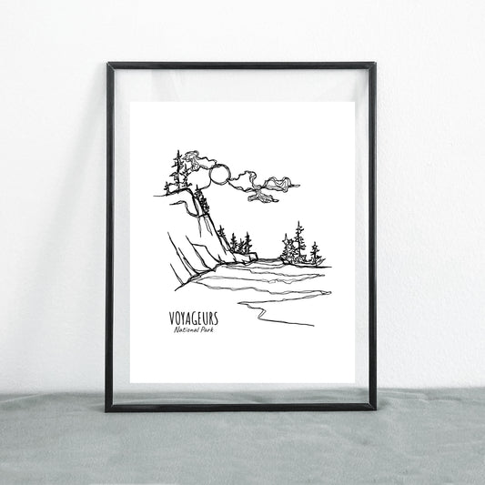 Voyageurs National Park, Minnesota Continuous Line Print