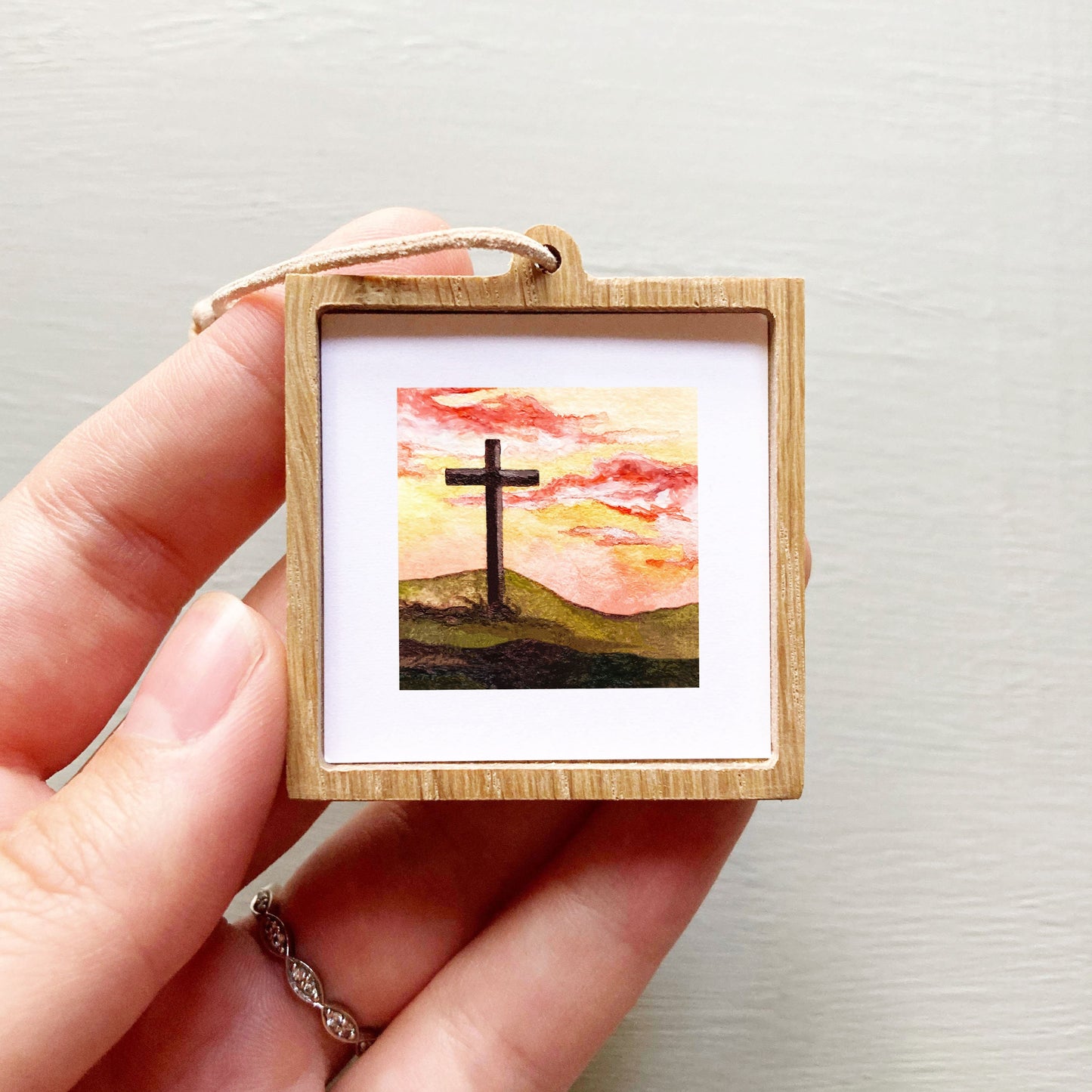 ORIGINAL Mini 1" Cross Watercolor Painting