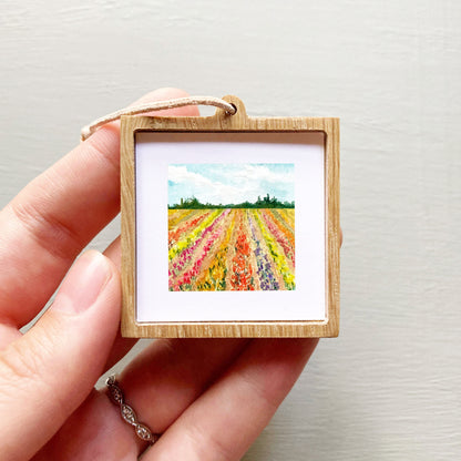 Mini 1" Tulip Flower Field Watercolor Print