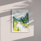 Gallatin Canyon, Bozeman, Montana Watercolor Art Print