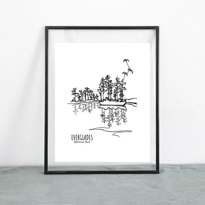 Everglades National Park, Florida Continuous Line Print