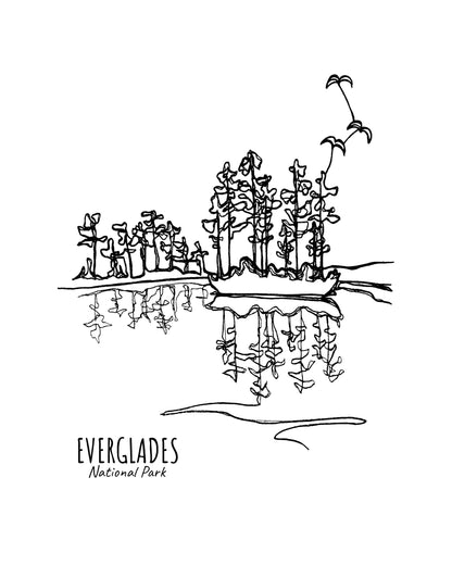 Everglades National Park, Florida Continuous Line Print