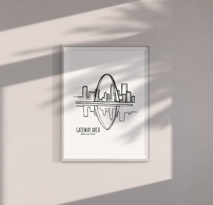 Gateway Arch National Park, Missouri Continuous Line Print