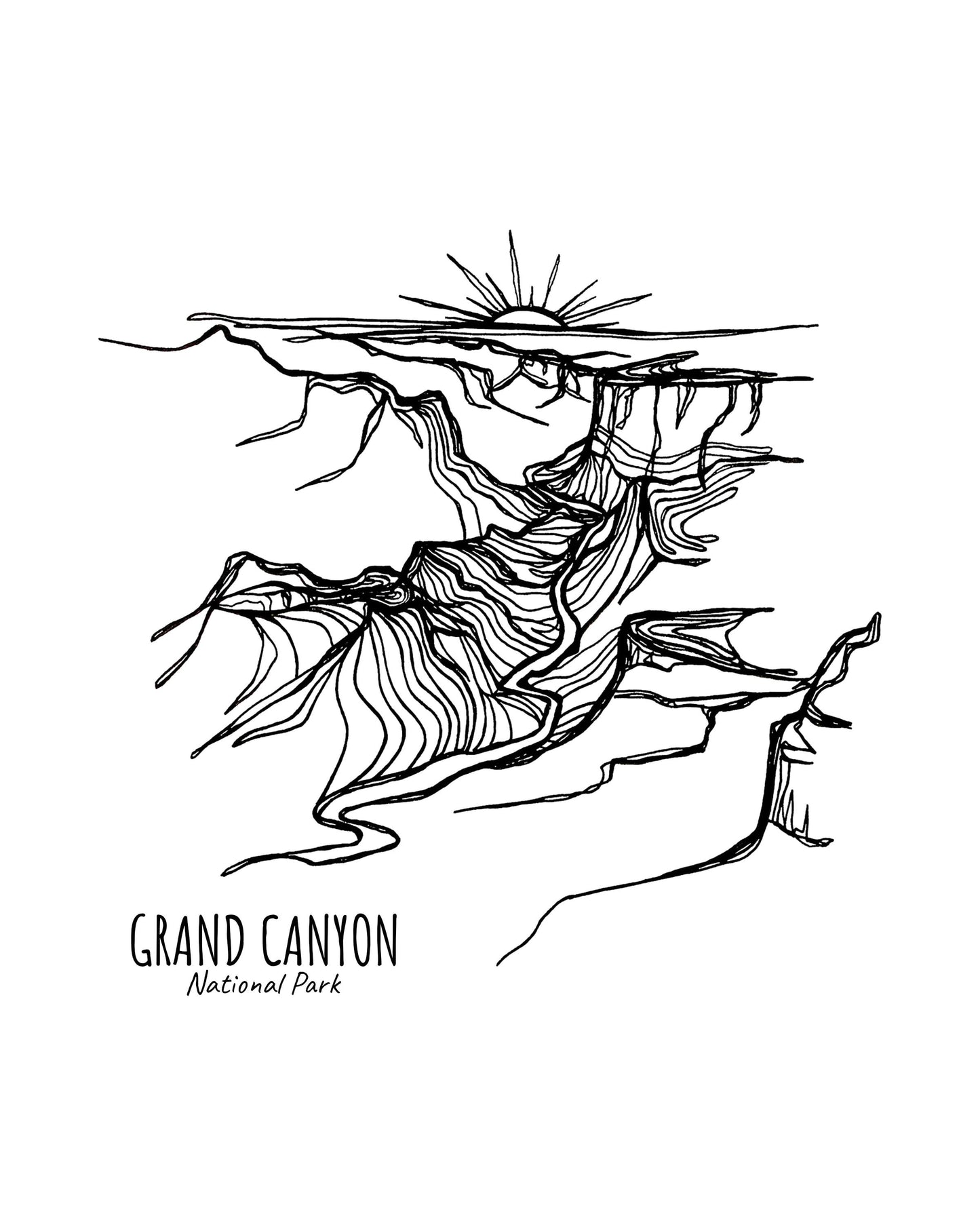 Grand Canyon National Park, Arizona Continuous Line Print