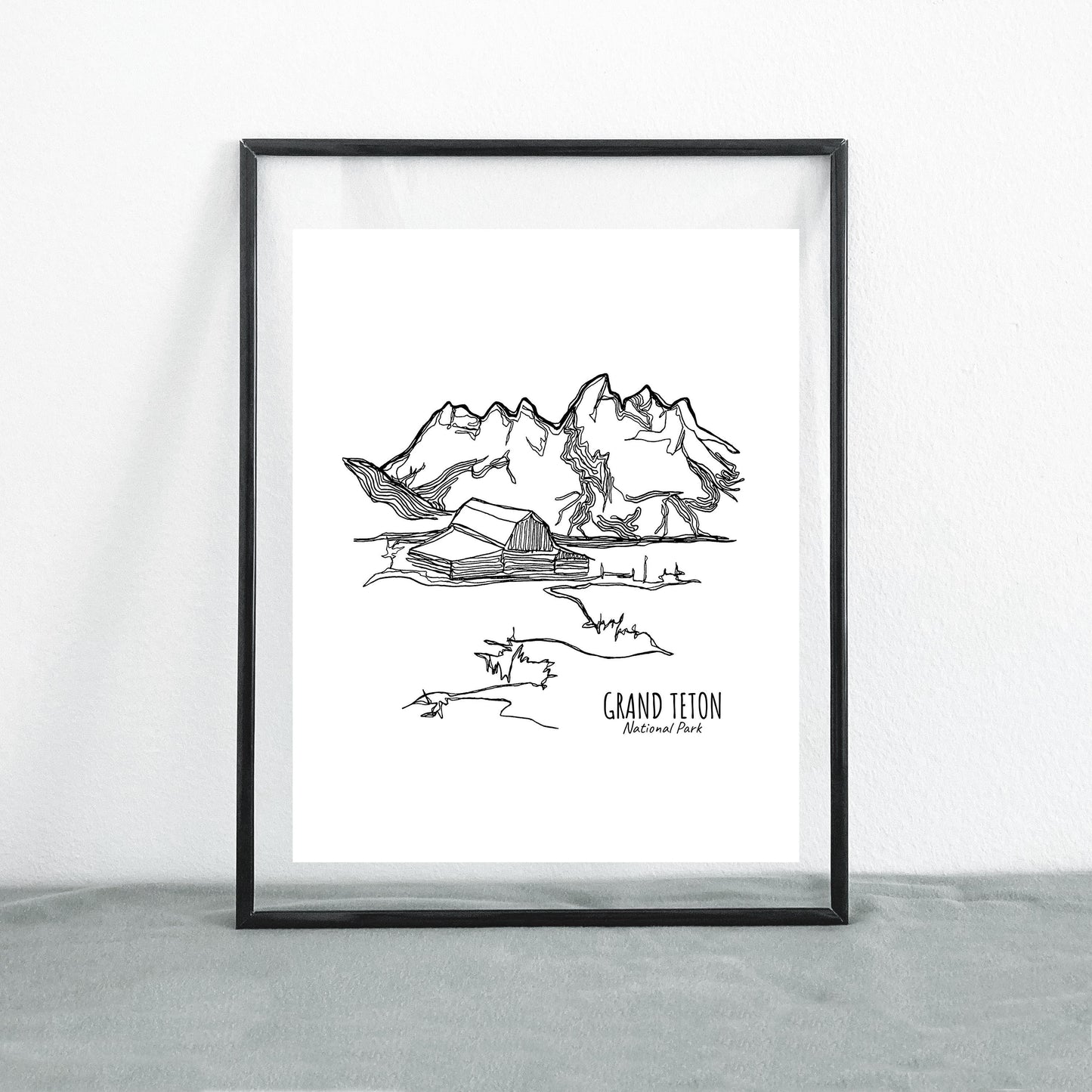 Grand Teton National Park, Wyoming Continuous Line Print