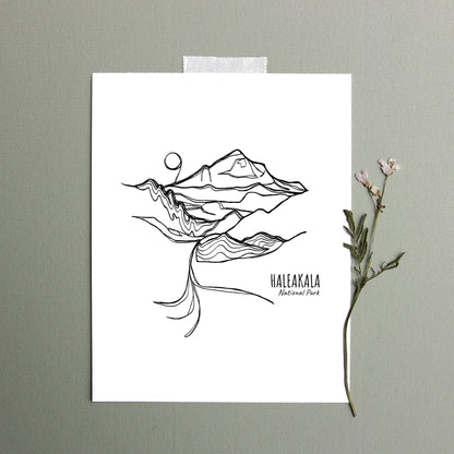 Haleakala National Park, Hawaii Continuous Line Print