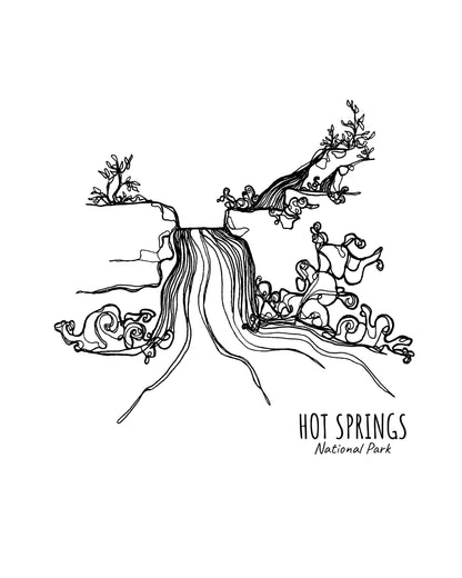 Hot Springs National Park, Arkansas Continuous Line Print