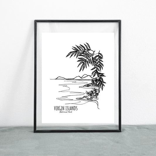 Virgin Islands National Park Continuous Line Print