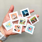 Mini 1" Camping Galaxy Night Tiny Watercolor Print