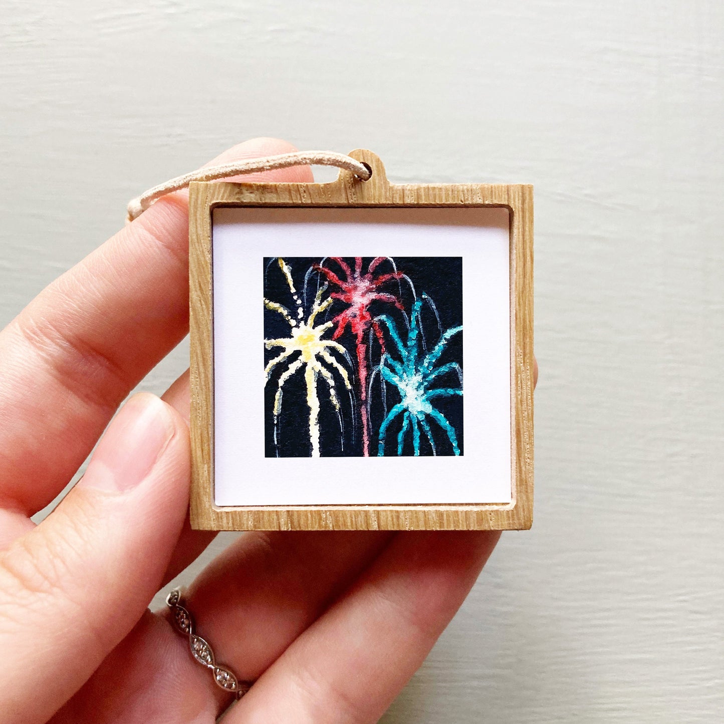 Mini 1" Fireworks 4th of July Tiny Watercolor Print