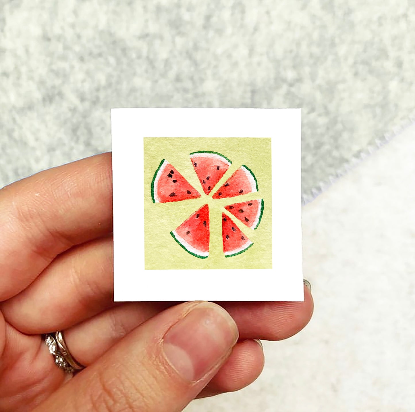 Mini 1" Watermelon Watercolor Print