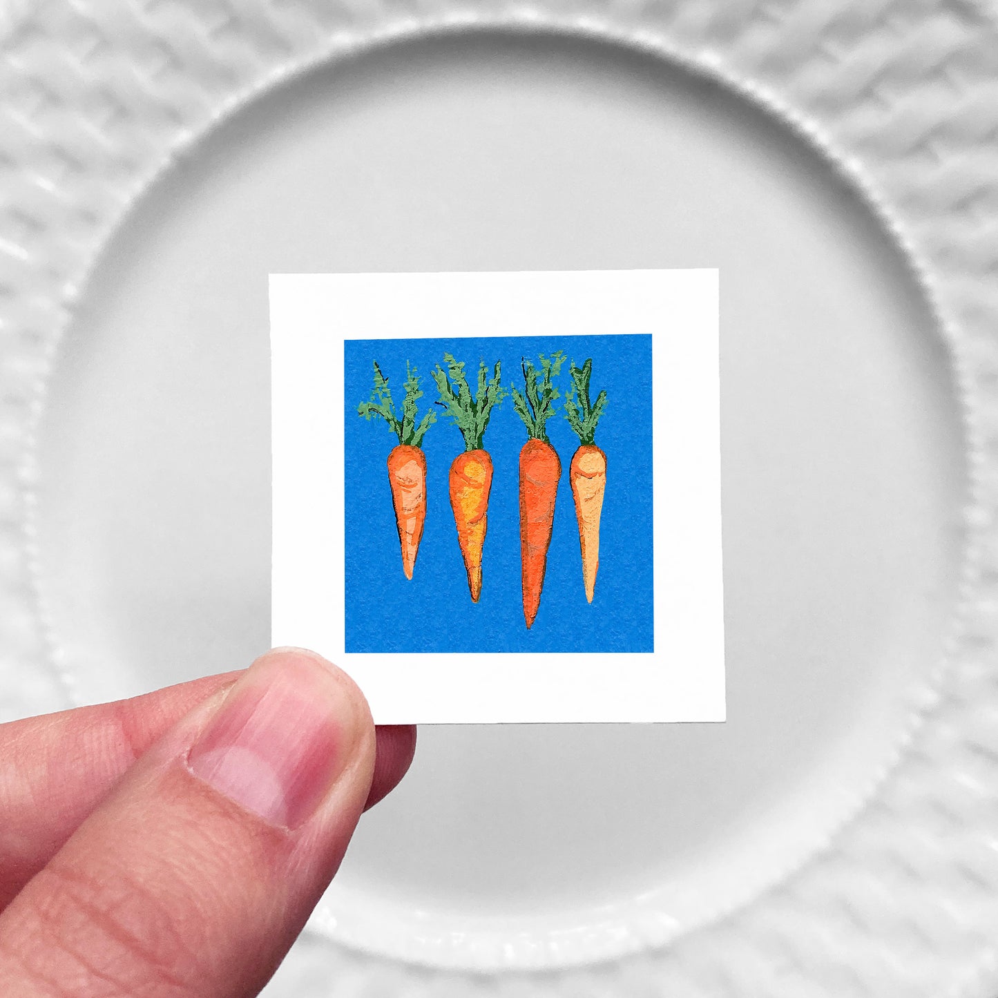 Mini 1" Carrots Gouache Art Print