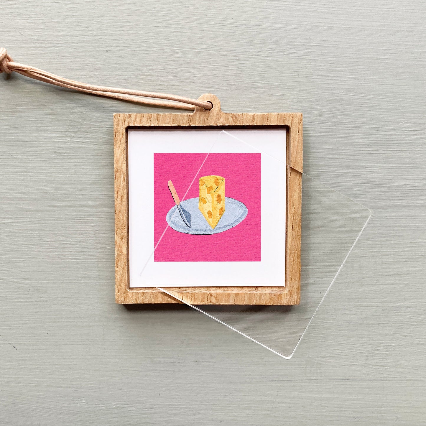 ORIGINAL Mini 1" Cheese Gouache Original Painting