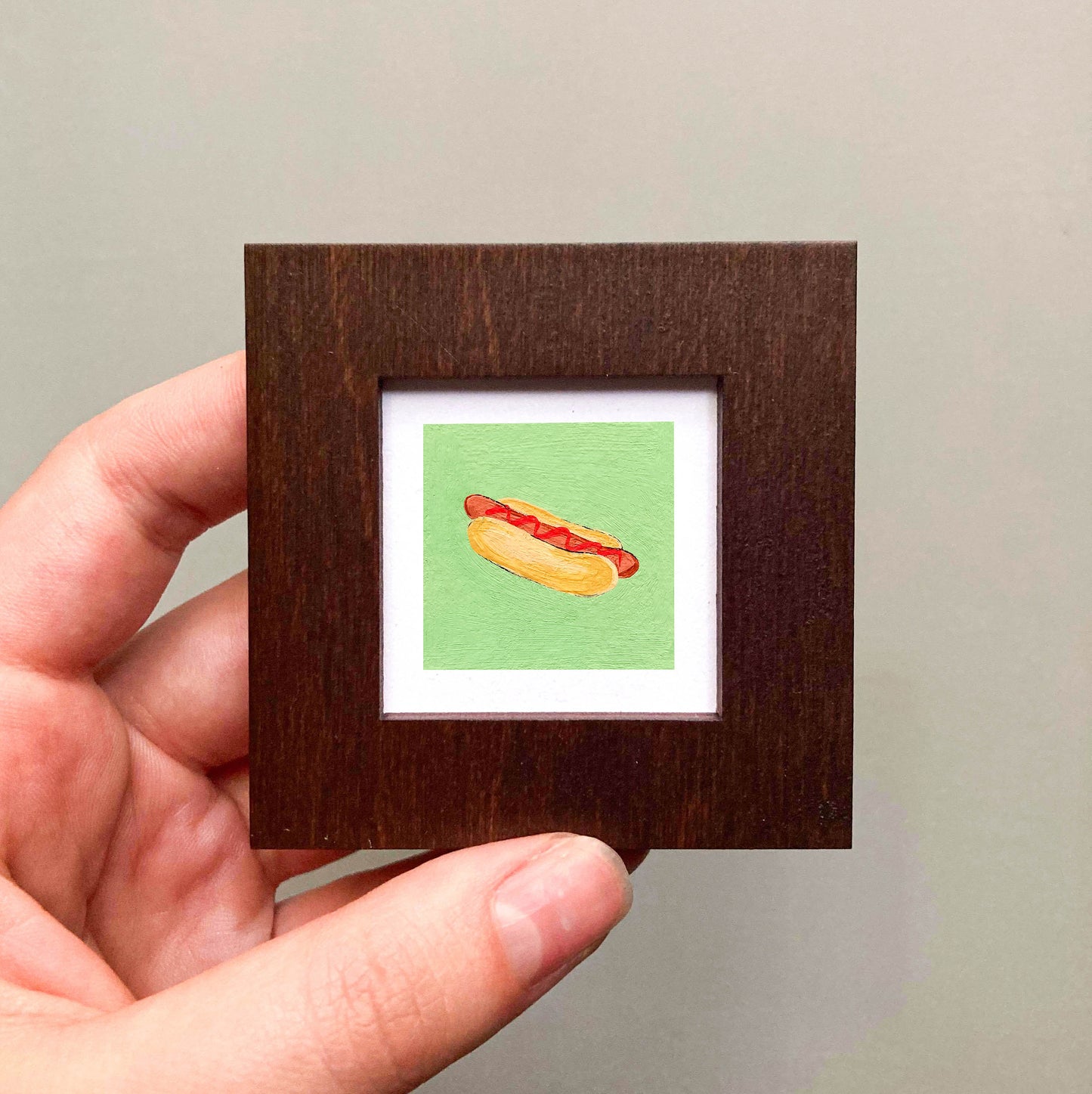 Mini 1" Hotdog Gouache Art Print