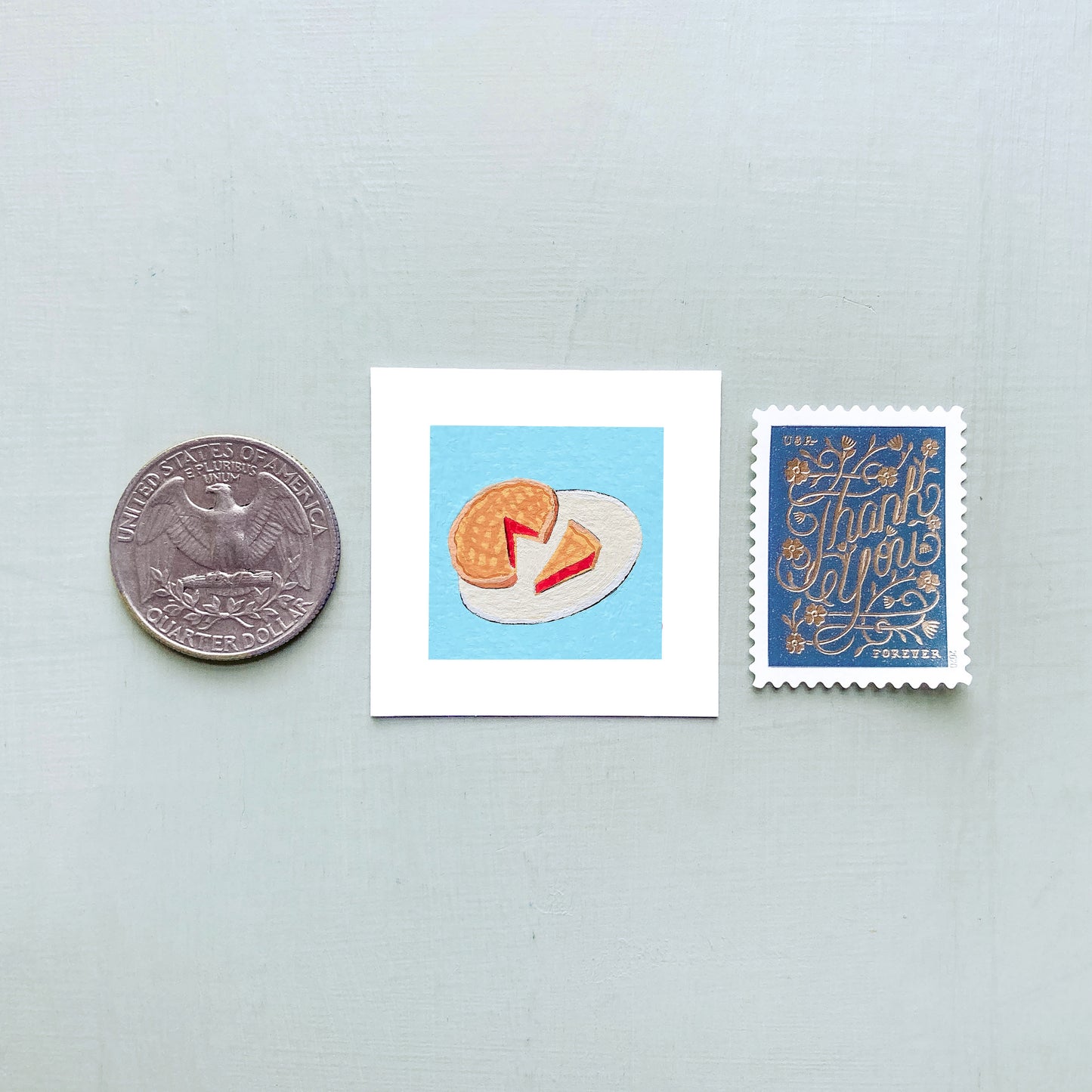 ORIGINAL Mini 1" Pie Gouache Original Painting