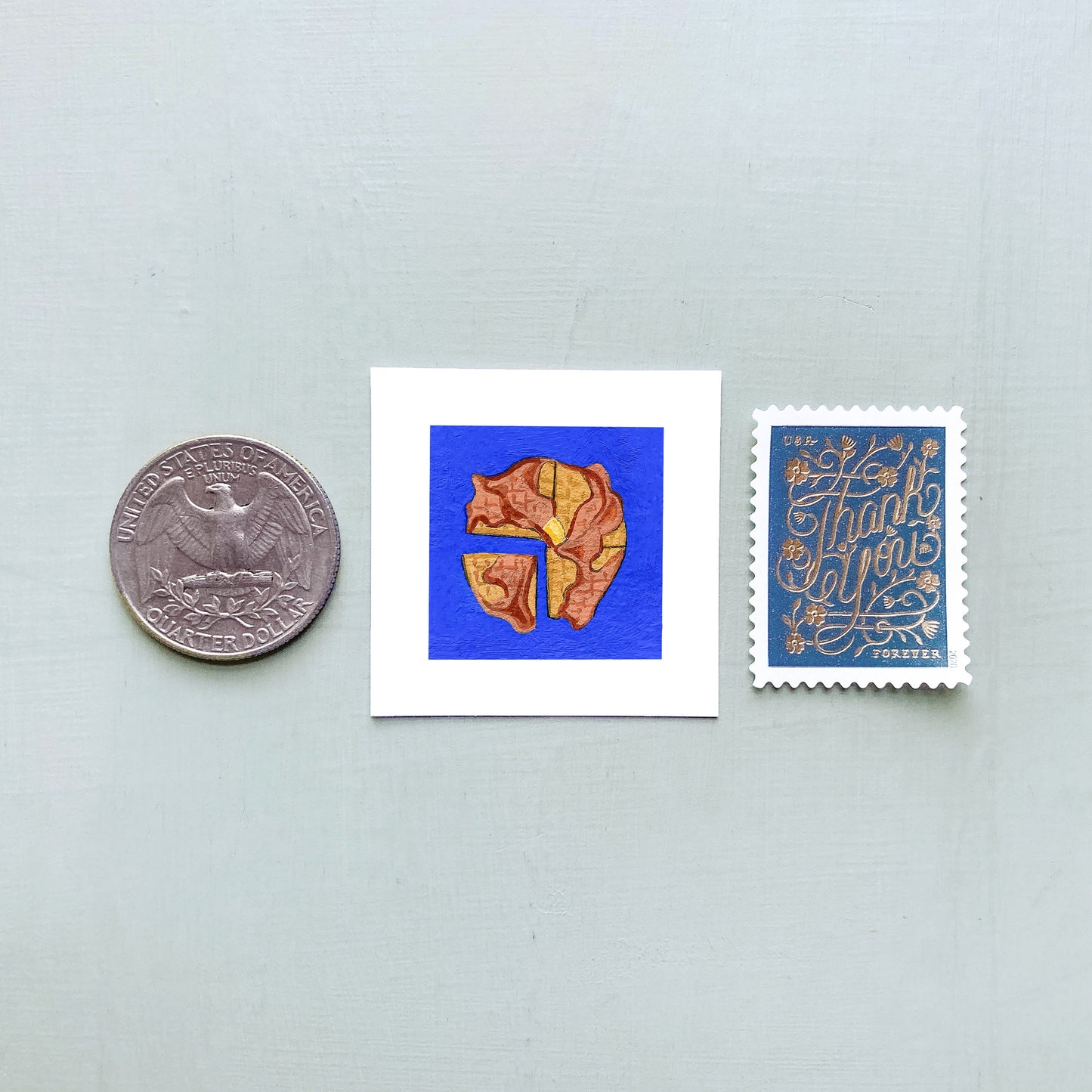ORIGINAL Mini 1" Waffle Gouache Original Painting