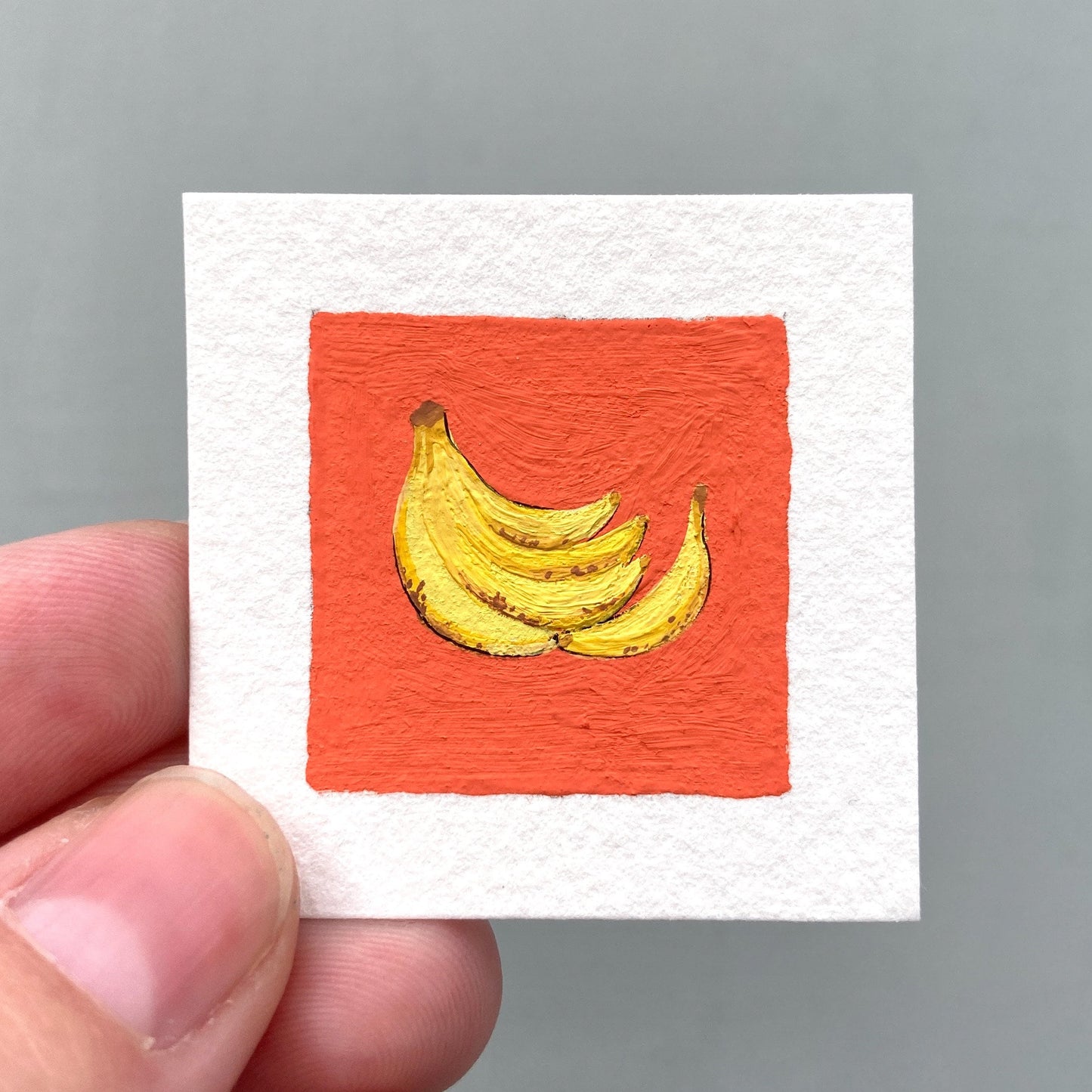 ORIGINAL Mini 1" Banana Gouache Original Painting