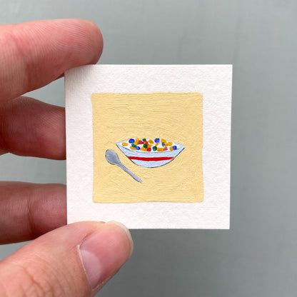 ORIGINAL Mini 1" Cereal Gouache Original Painting