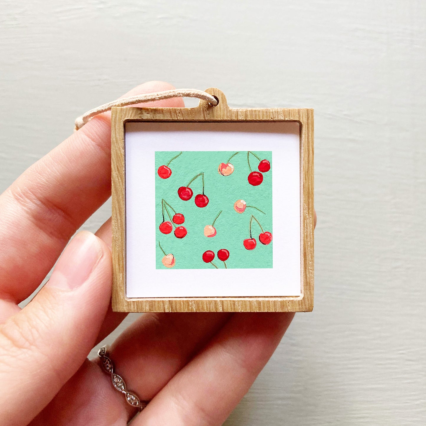 ORIGINAL Mini 1" Cherry Gouache Original Painting