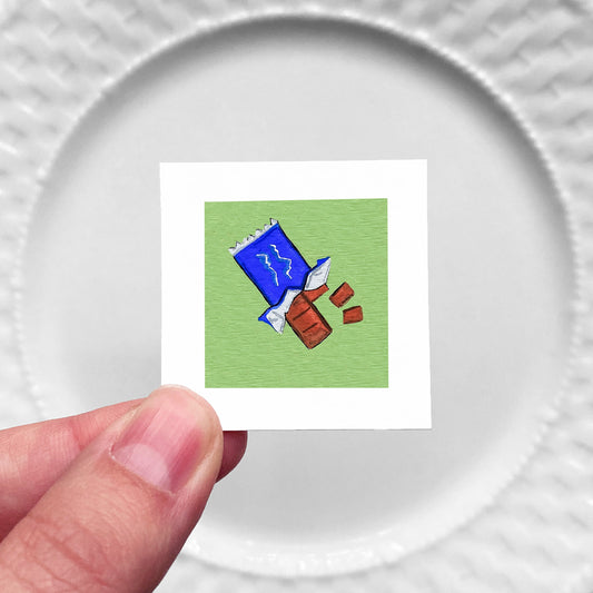 Mini 1" Chocolate Bar Gouache Art Print