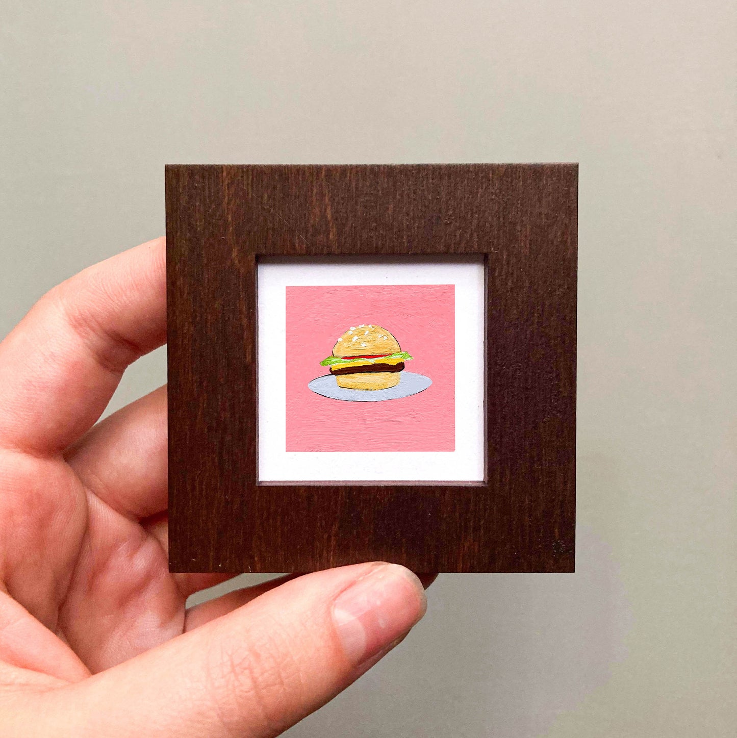 Mini 1" Cheeseburger Gouache Art Print