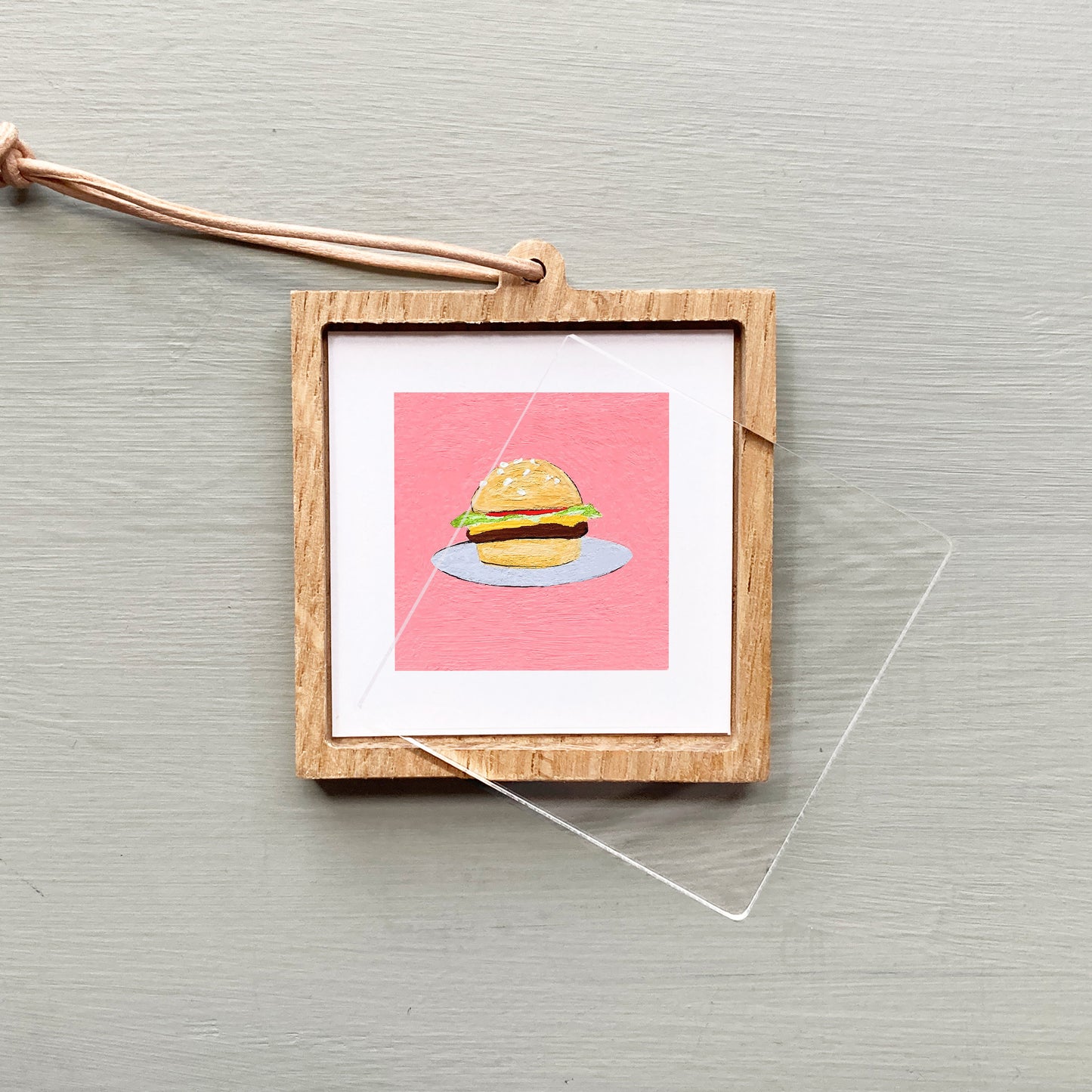 ORIGINAL Mini 1" Hamburger Gouache Original Painting