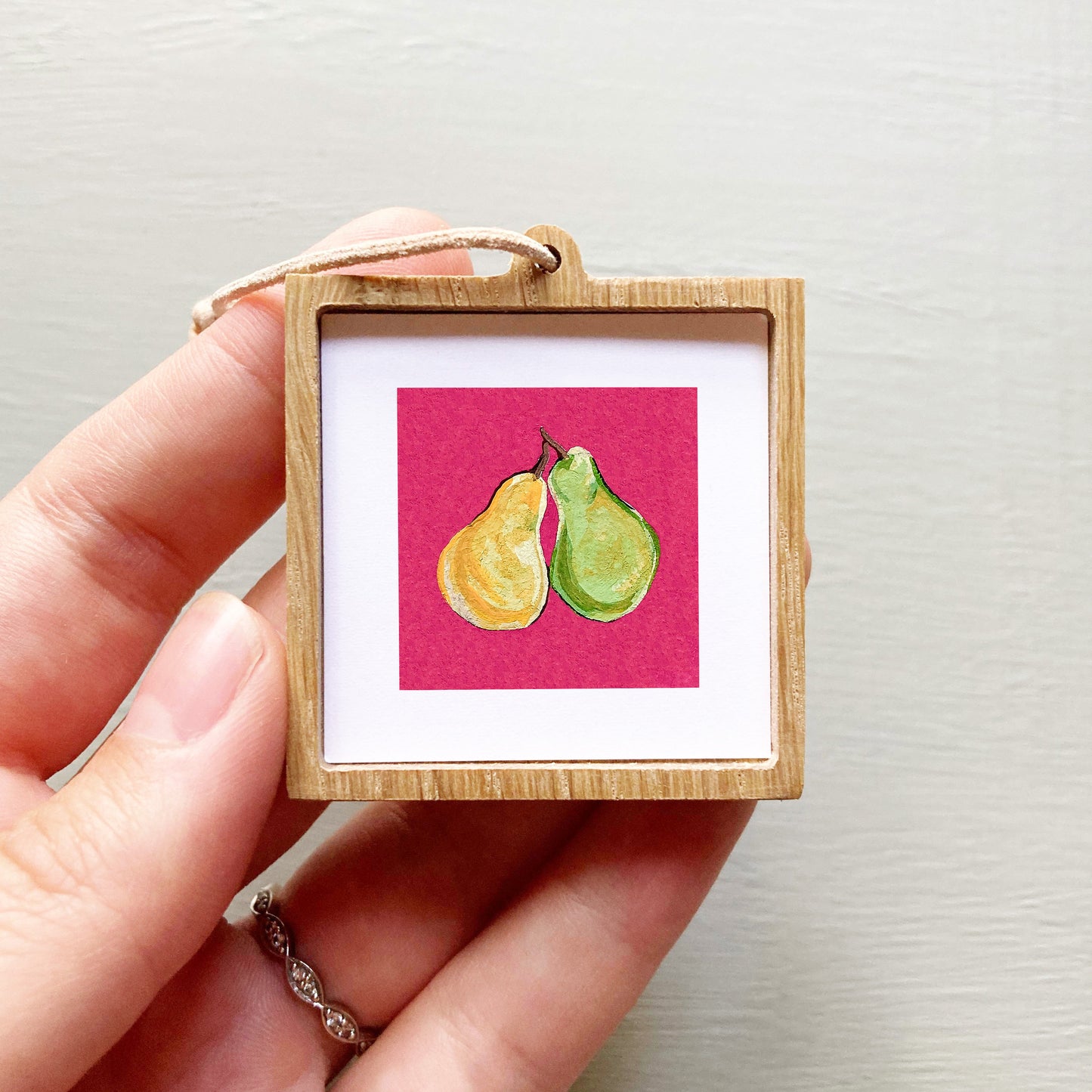ORIGINAL Mini 1" Pear Gouache Original Painting
