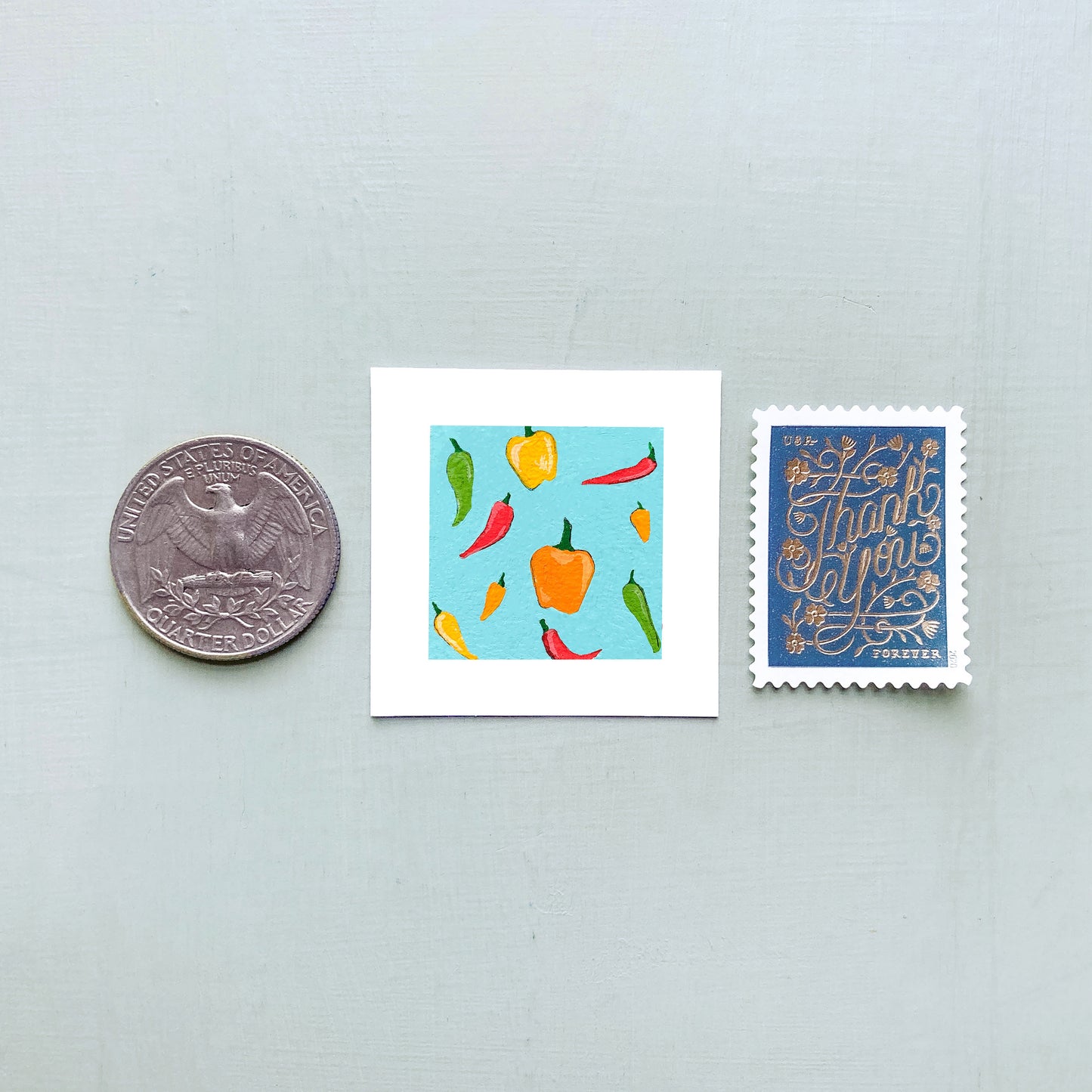 ORIGINAL Mini 1" Pepper Gouache Original Painting