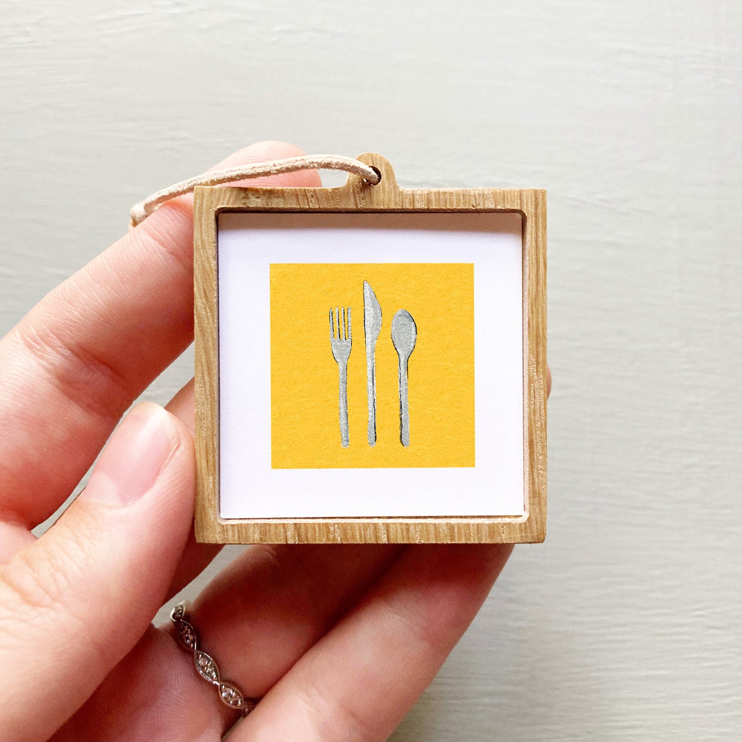 Mini 1" Utensils Fork Knife Spoon Gouache Art Print