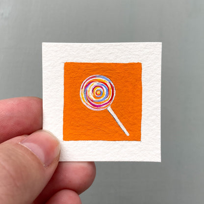 ORIGINAL Mini 1" Lollipop Gouache Original Painting