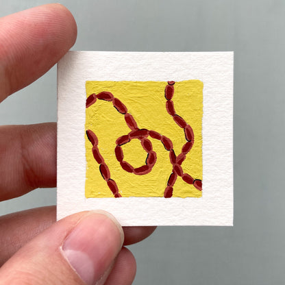 ORIGINAL Mini 1" Sausage Gouache Original Painting