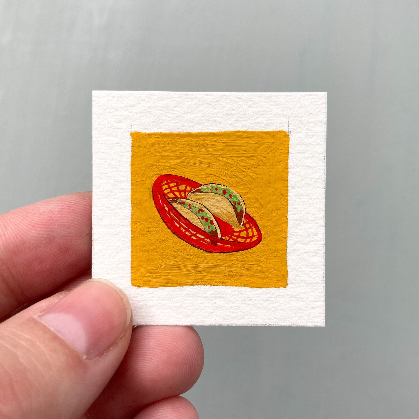 ORIGINAL Mini 1" Tacos Gouache Original Painting