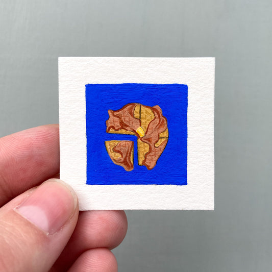 ORIGINAL Mini 1" Waffle Gouache Original Painting